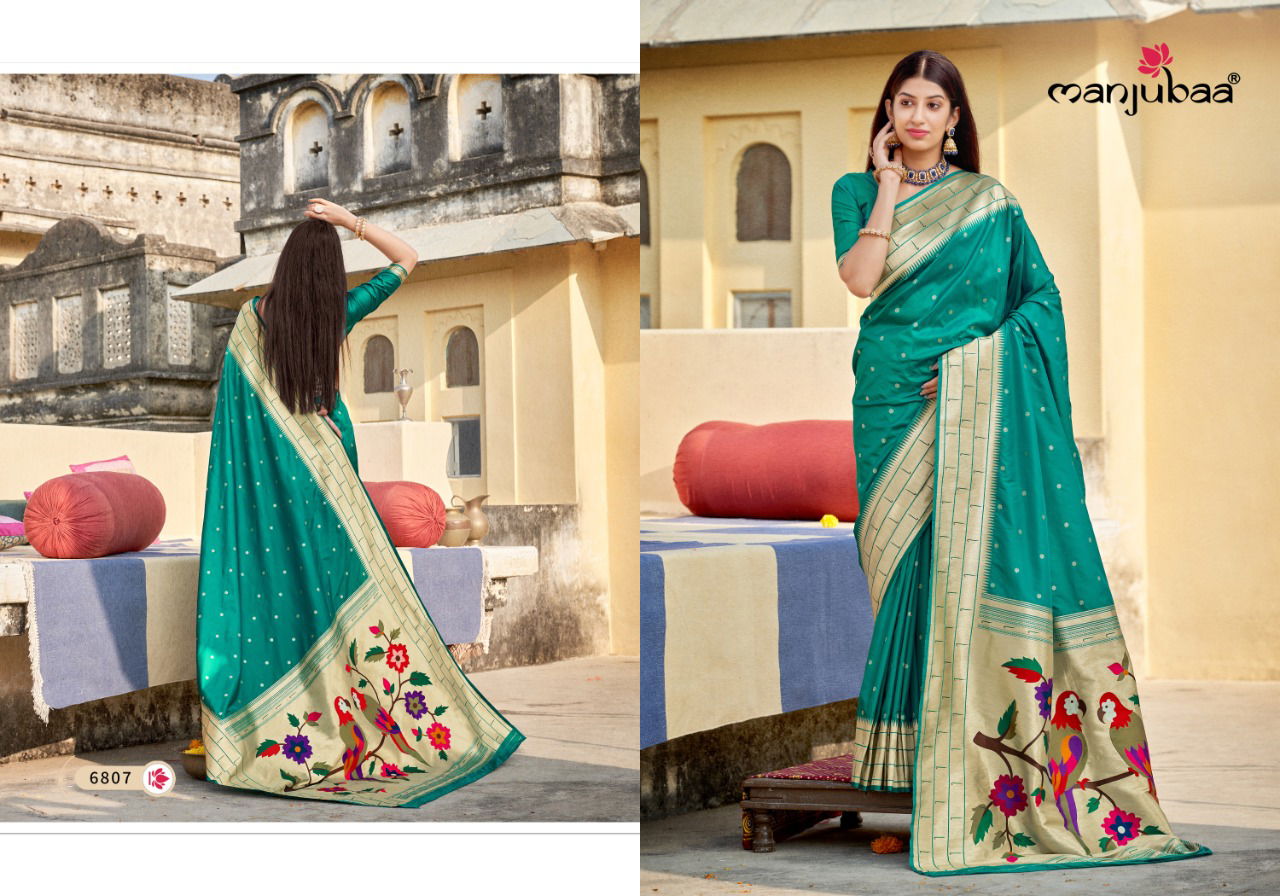 Manjubaa Madhulatha Paithani Festive Wear Designer Banarasi Silk Latest Saree Collection